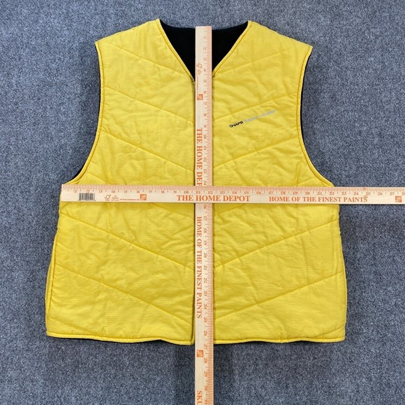 VINTAGE Chaps Ralph Lauren Reversible Vest Jacket Adult XL Black Yellow Fleece - Picture 4 of 11
